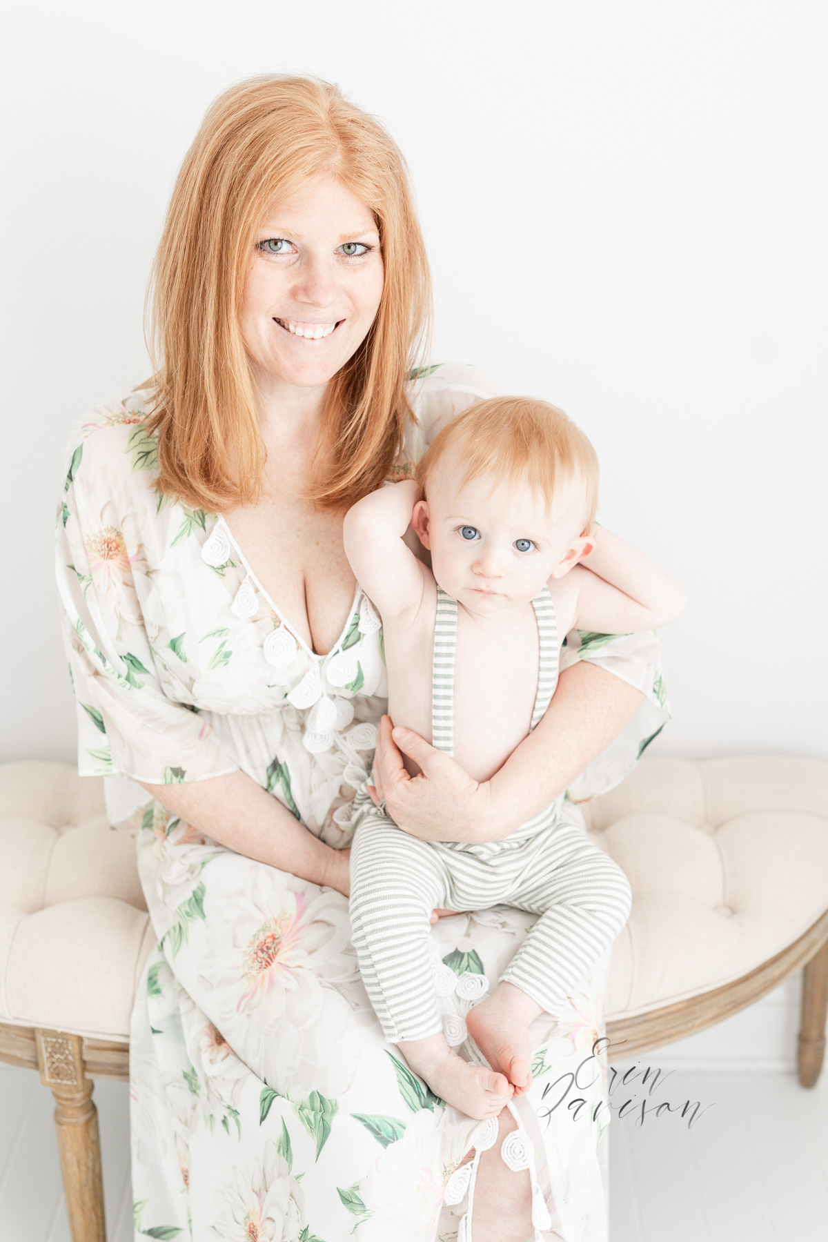 Erin Davison Photography | Akron Family Photographer, motherhood photography, mom and baby photos, motherhood session, all white photography studio, studio baby photography, photography session with flowers, family photography, baby photography, Cleveland Ohio, Canton Ohio, Akron Ohio, Ohio newborn photographers, Ohio family photographers, Ohio baby photographers